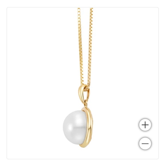 Freshwater Cultured 9-10 mm Pearl 14kt Yellow Gold Bezel Pendant - Picture 5 of 6